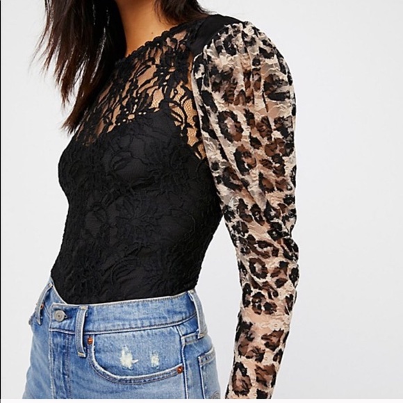 Free People Tops - NWT Free People Easy Tiger Lace Animal Print Top